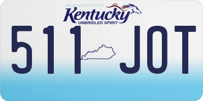 KY license plate 511JOT