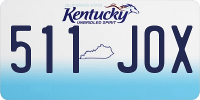 KY license plate 511JOX