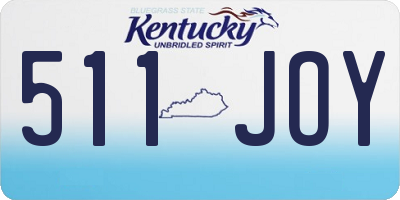 KY license plate 511JOY