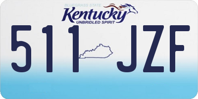 KY license plate 511JZF