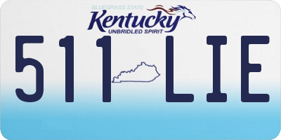 KY license plate 511LIE