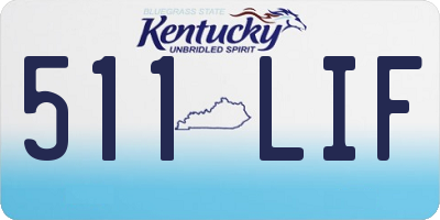 KY license plate 511LIF
