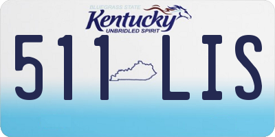 KY license plate 511LIS
