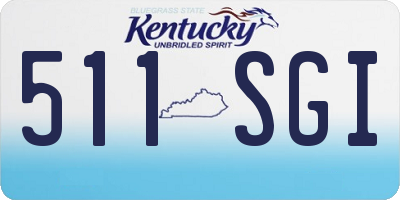 KY license plate 511SGI