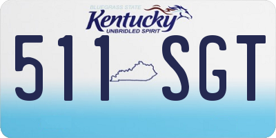 KY license plate 511SGT