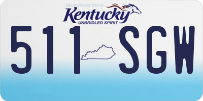 KY license plate 511SGW