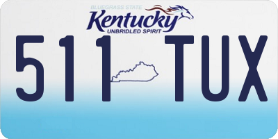 KY license plate 511TUX