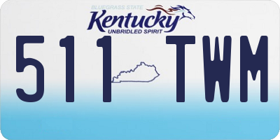 KY license plate 511TWM
