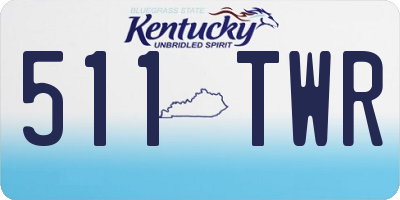 KY license plate 511TWR