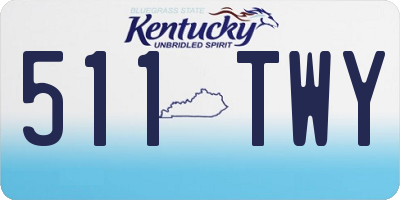KY license plate 511TWY