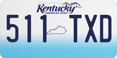 KY license plate 511TXD