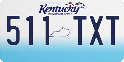 KY license plate 511TXT
