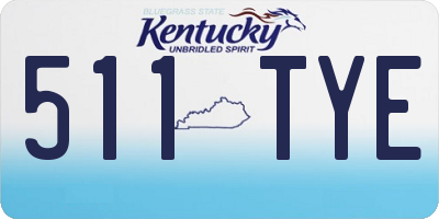 KY license plate 511TYE
