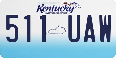 KY license plate 511UAW