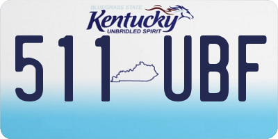 KY license plate 511UBF