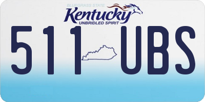 KY license plate 511UBS