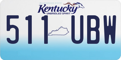 KY license plate 511UBW