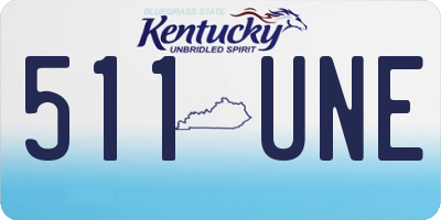 KY license plate 511UNE