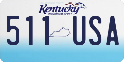 KY license plate 511USA