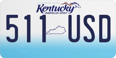 KY license plate 511USD