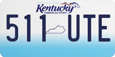 KY license plate 511UTE