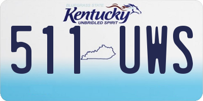 KY license plate 511UWS