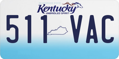 KY license plate 511VAC