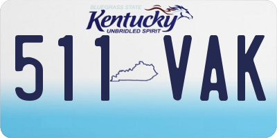 KY license plate 511VAK