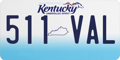 KY license plate 511VAL