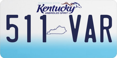 KY license plate 511VAR