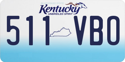 KY license plate 511VBO