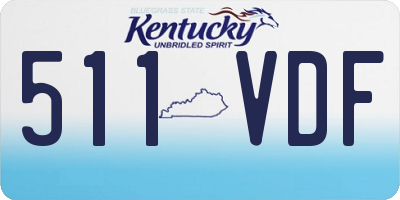 KY license plate 511VDF