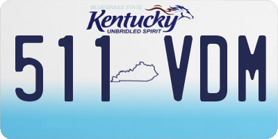 KY license plate 511VDM