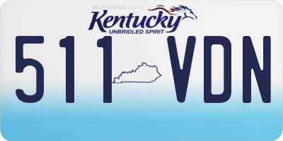 KY license plate 511VDN
