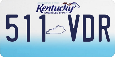 KY license plate 511VDR