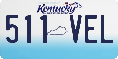 KY license plate 511VEL
