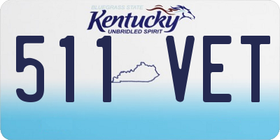 KY license plate 511VET