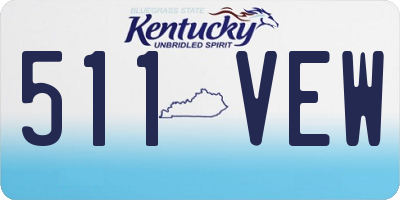 KY license plate 511VEW