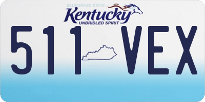KY license plate 511VEX