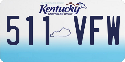 KY license plate 511VFW