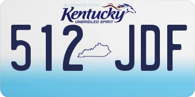 KY license plate 512JDF