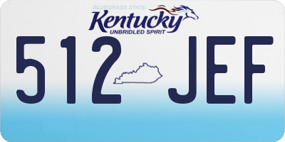 KY license plate 512JEF