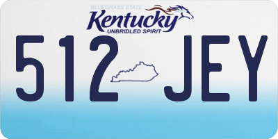 KY license plate 512JEY