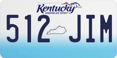 KY license plate 512JIM