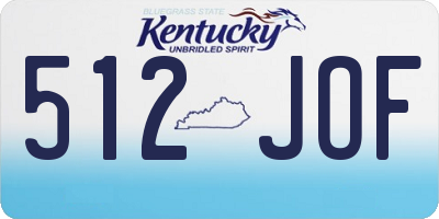 KY license plate 512JOF