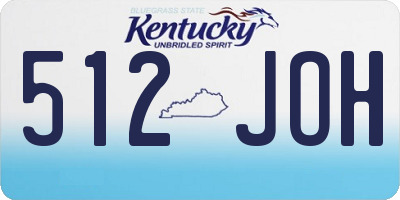 KY license plate 512JOH