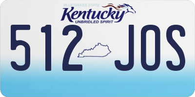 KY license plate 512JOS