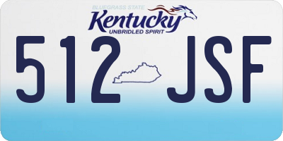 KY license plate 512JSF