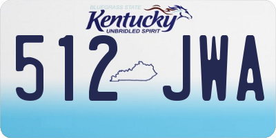 KY license plate 512JWA