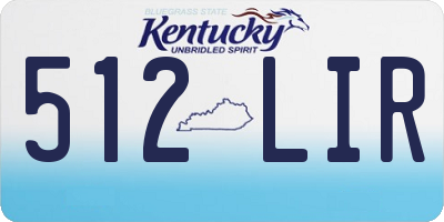 KY license plate 512LIR